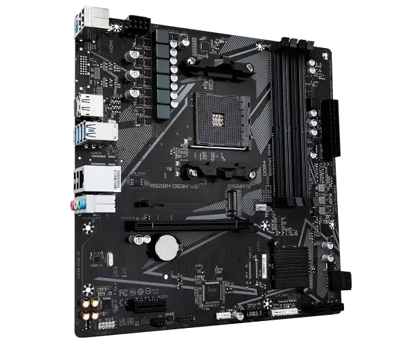 לוח אם למעבדי Gigabyte A520M DS3H V2 1.1 AM4 AMD Micro-Atx תמונה 3