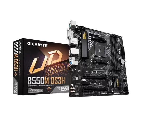 לוח אם למעבדי Gigabyte B550M DS3H 1.7 DDR4 Micro-Atx For AMD AM4