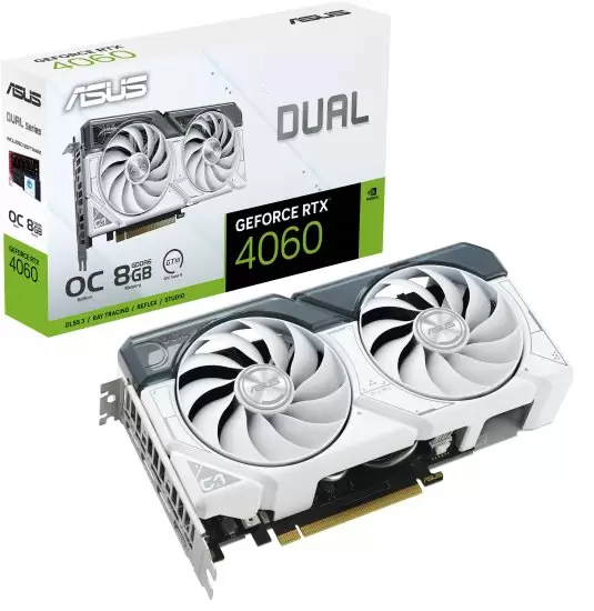 כרטיס מסךASUS DUAL-RTX4060-O8G-WHITE HDMI DP*3 12G D6X