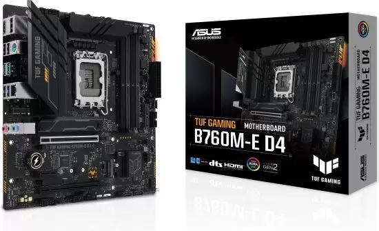 לוח אם Asus TUF GAMING B760M-E D4 MB (B760) LGA1700 USB3.2 G2