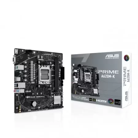 לוח אם  ASUS PRIME A620M-K MB (AMD AM5) USB 3.2 G1 AURA