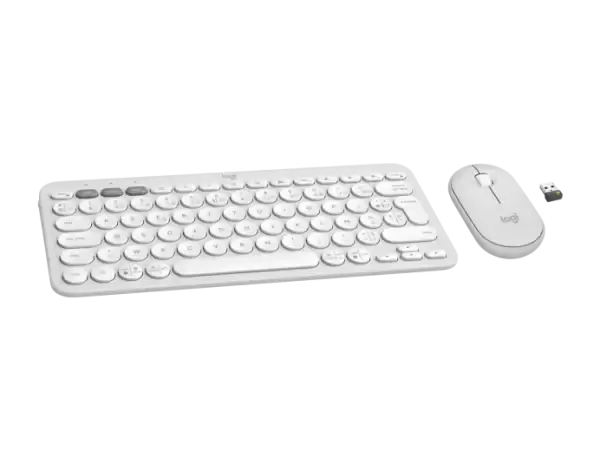 סט מקלדת ועכבר Logitech PEBBLE 2 COMBO K380S +M350S- צבע לבן תמונה 2