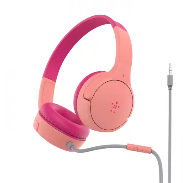 אוזניות On-Ear חוטיות לילדים Belkin SoundForm Mini ורוד