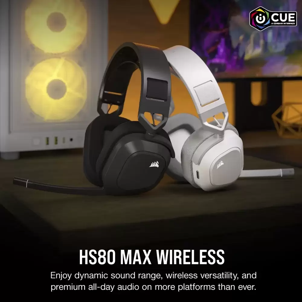 אוזניות אלחוטיות שחור CORSAIR HS80 MAX RGB תמונה 5