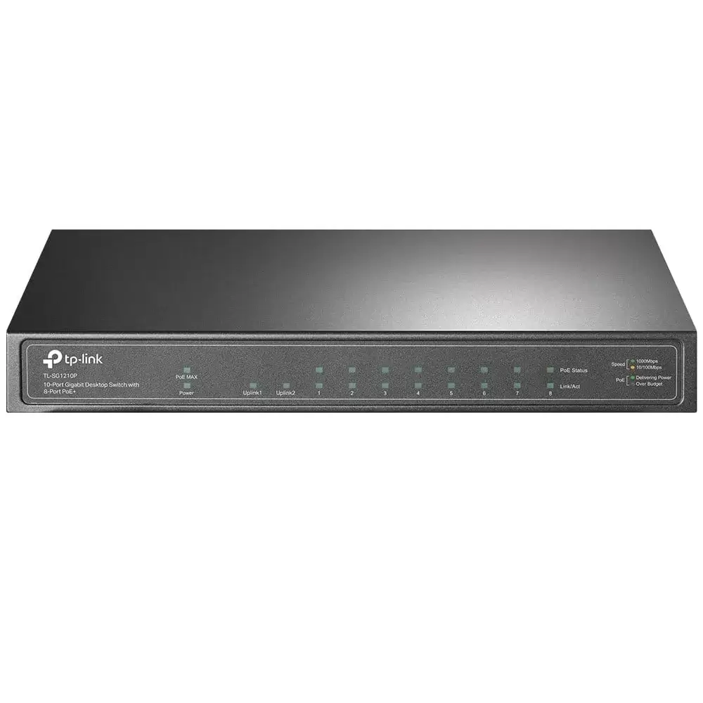 מתג שולחני TP-Link TL-SG1210P 10-Port Gigabit Desktop Switch תמונה 2