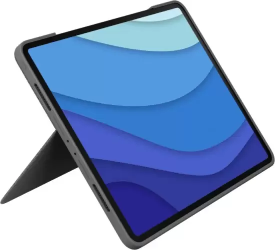 כיסוי מקלדת Logitech Combo Touch ל- Apple iPad Pro 12.9 Inch 2018 / 2020 / 2021 / 2022 - צבע אפור בעברית ובאנגלית תמונה 3