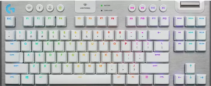 מקלדת גיימינג LIGHTSPEED Gaming Keyboard-WHITE-2.4GHZ/BT- TAC