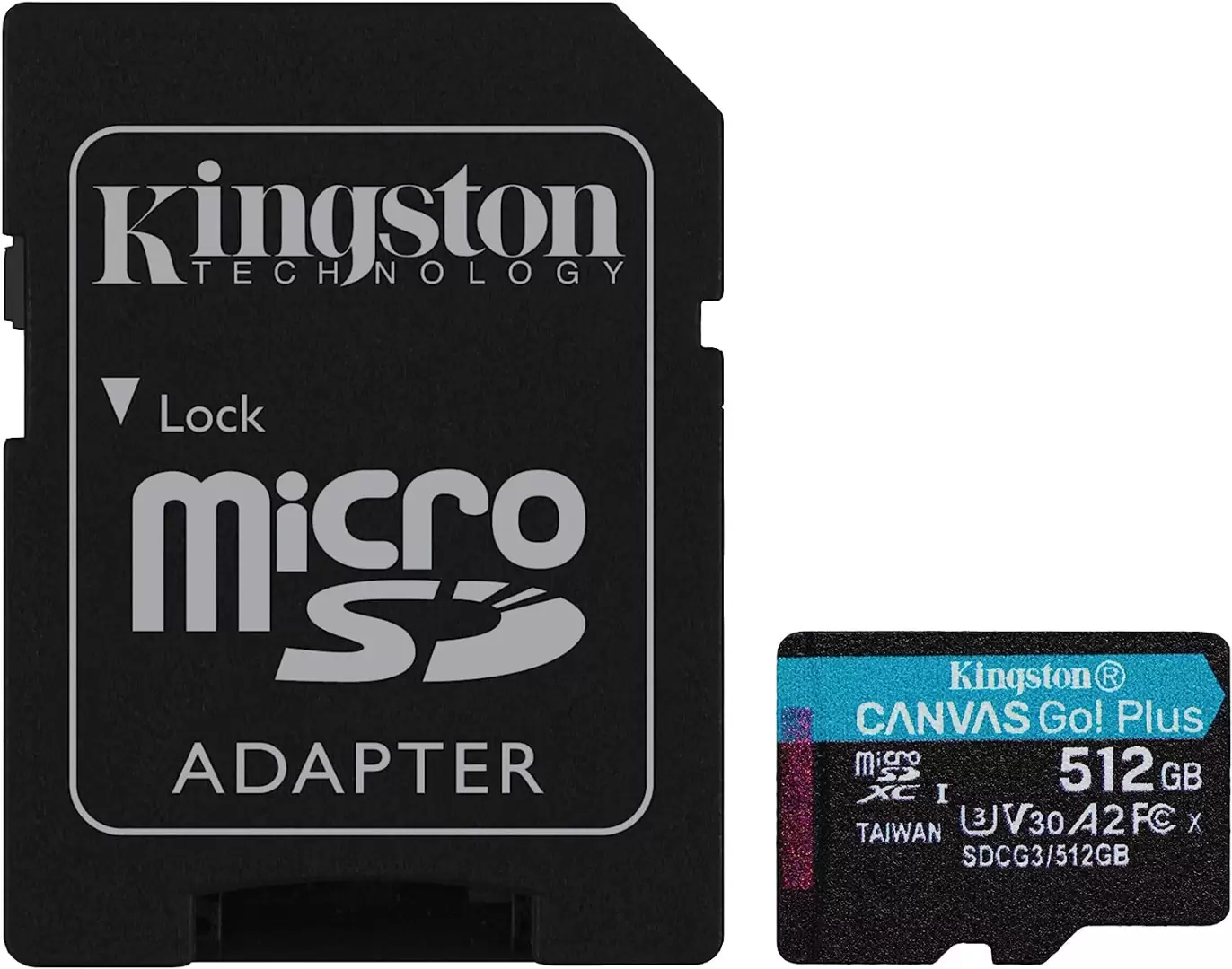 כרטיס זיכרון 512GB microSDXC Canvas GoPlus 170R A2 U3 V30 + ADP