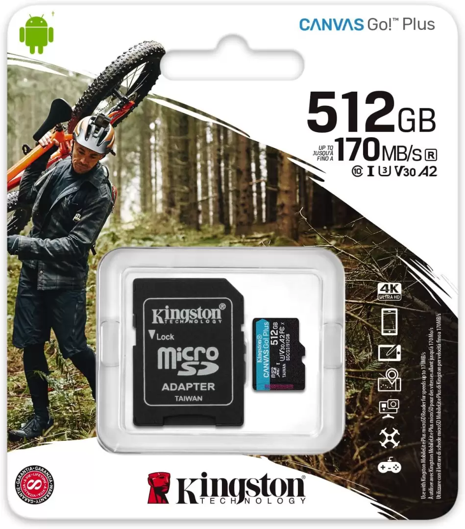 כרטיס זיכרון 512GB microSDXC Canvas GoPlus 170R A2 U3 V30 + ADP תמונה 3