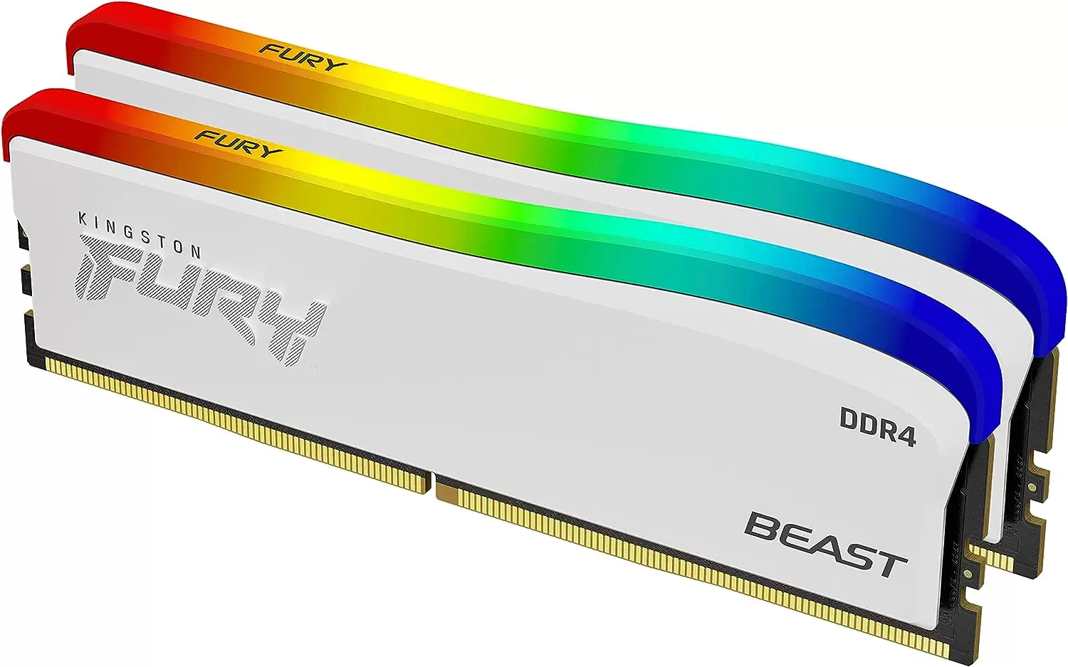 זכרון למחשב נייח 16GB 3200MT/s DDR4 CL16 DIMM (Kit2) FURY Beast White RGB SE