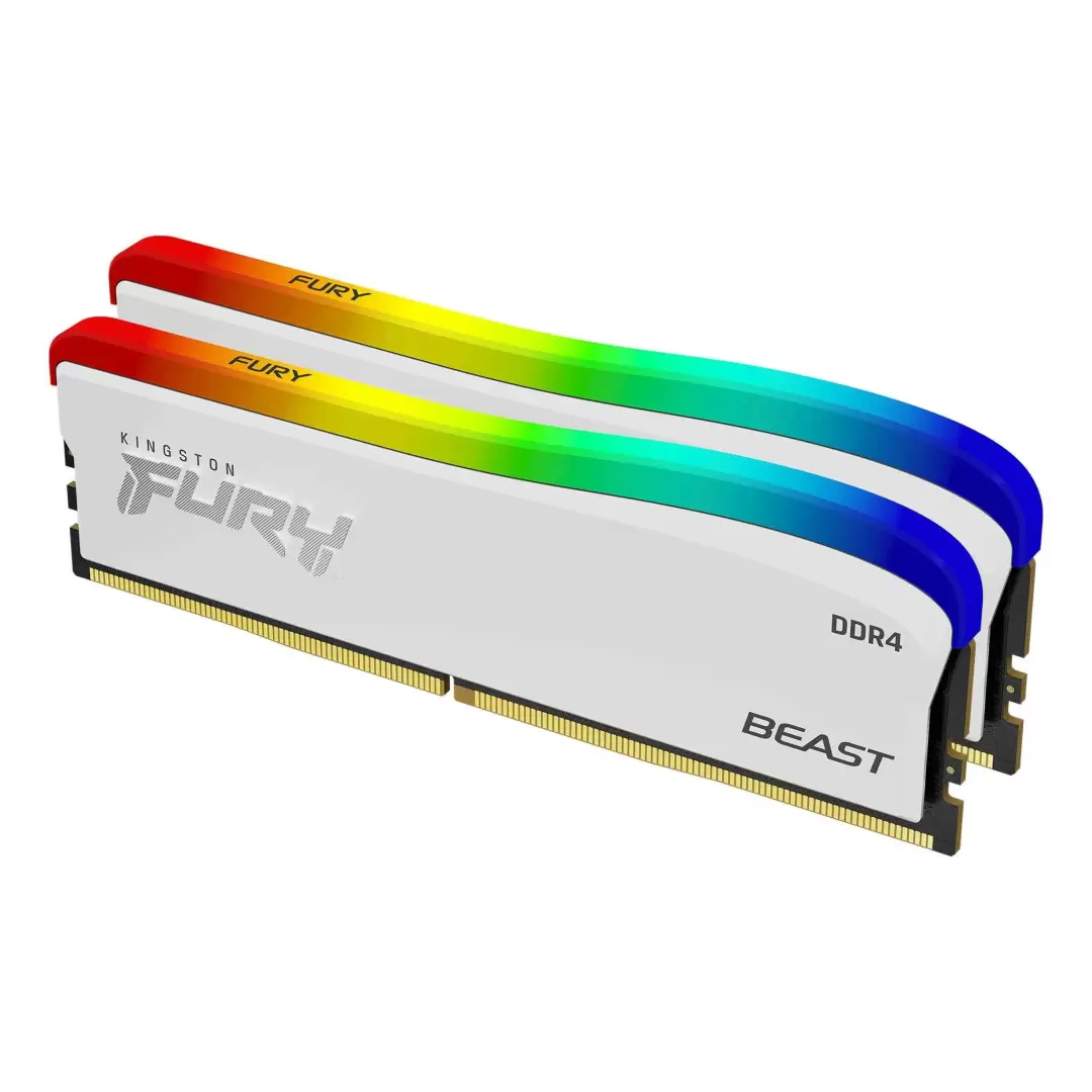 זיכרון לנייח 32GB 3200MT/s DDR4 CL16 DIMM (Kit2) FURY Beast White RGB SE