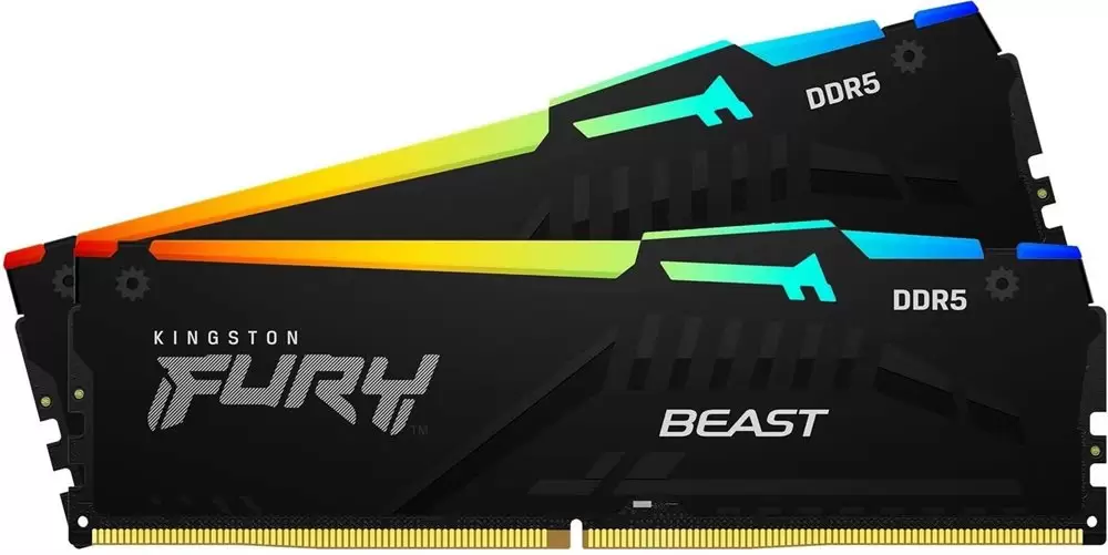 זיכרון לנייח 64GB 5600MT/s DDR5 CL40 DIMM (Kit of 2) FURY Beast White RGB XMP