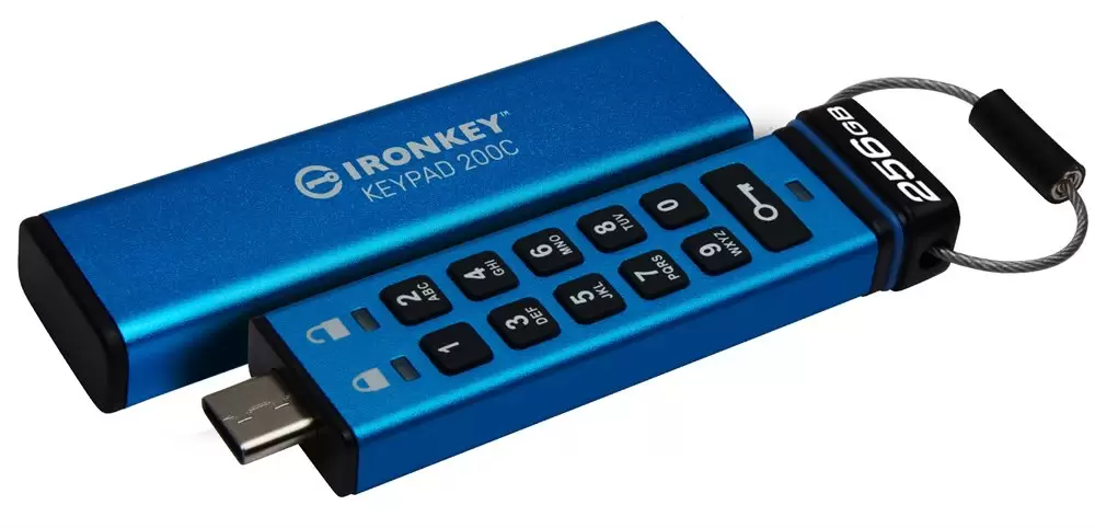 דיסק אונקי - חומרה מוצפנת 256GB USB-C IronKey Keypad 200C, FIPS 140-3 Lvl 3 (Pending)