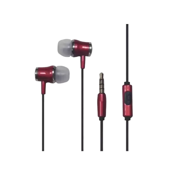 אוזניות חוטיות + מיקרופון Sliver Line FDH-105 – אדום