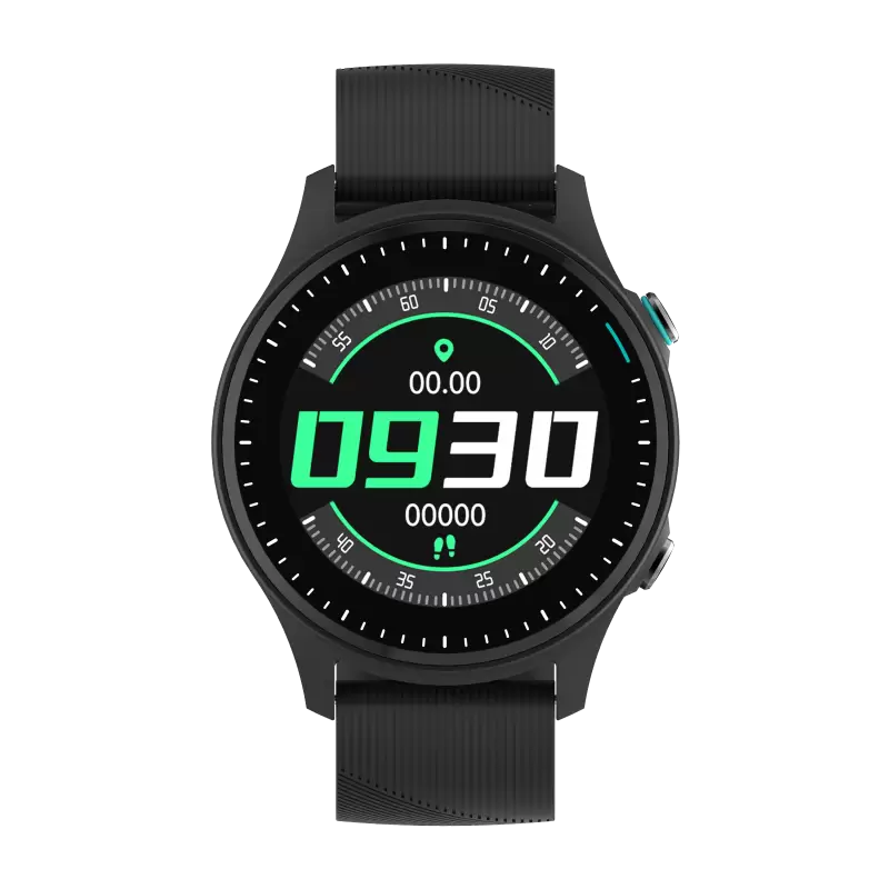 שעון חכם ספורטיבי 1.3" עם GPS שחור