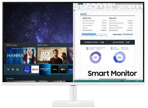 מסך מחשב SAMSUNG 32 SMART/White/FHD/S32AM501NM/4Ms/Speakers