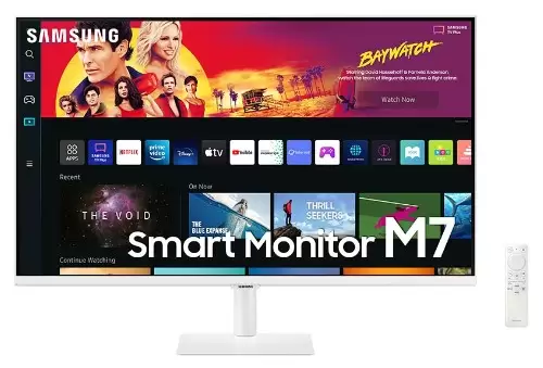 מסך מחשב סמסונג SAMSUNG 32 4K/SMART/White/S32BM701UM/TYPE C+HDMI/Speakers