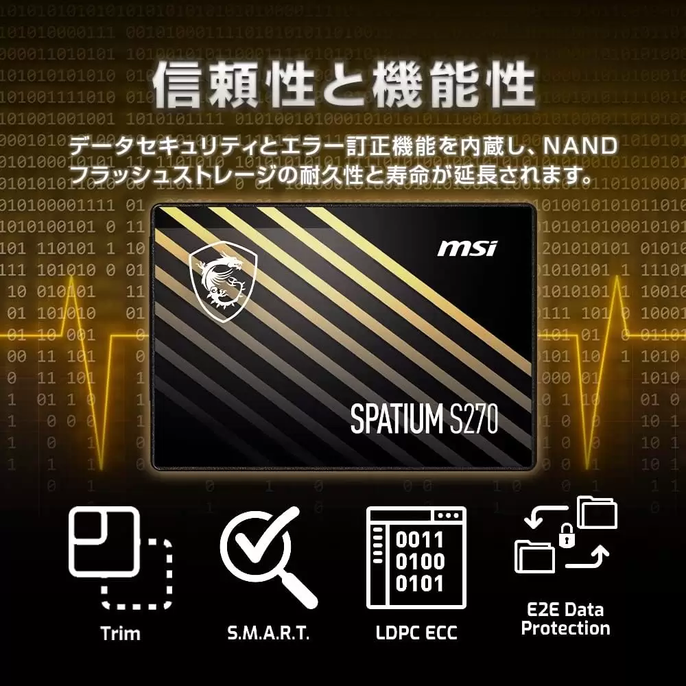 כונן קשיח MSI SSD SPATIUM S270 SATA 2.5” 480GB 5Y תמונה 4