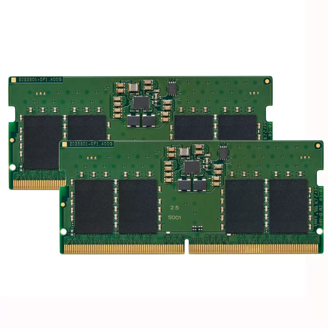 זיכרון לנייד Kingston 16GB 4800MHz DDR5 Non-ECC CL40 SODIMM (Kit2) 1Rx16