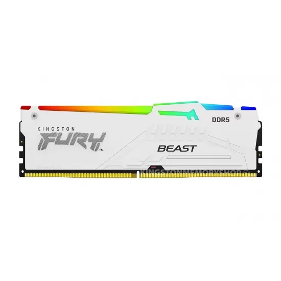 זיכרון לנייח Kingston 32GB 6000MT/s DDR5 CL36 DIMM FURY Beast White RGB EXPO