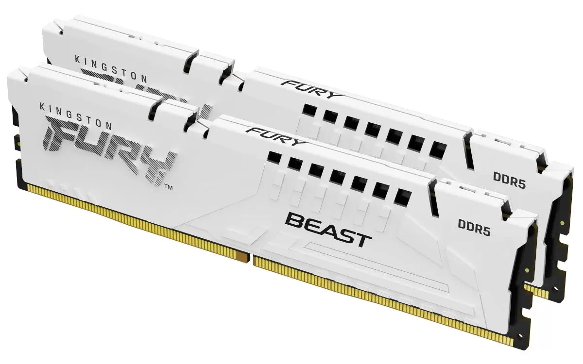 זיכרון לנייח Kingston 32GB 6000MT/s DDR5 CL40 DIMM (2KIT) FURY Beast White XMP