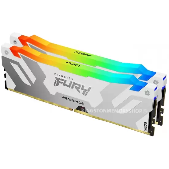 זיכרון לנייח Kingston 64GB 6000MT/s DDR5 CL32 DIMM (Kit2) FURY Renegade RGB White