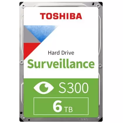 דיסק פנימי "TOSHIBA S300 6TB Surveillance (SMR)    designed and tested For Video Recorder    Hard disk video systems |6 TB 256 MB 5400 RPM"