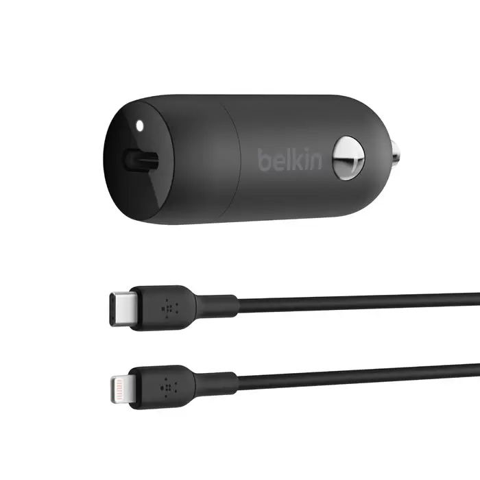 מטען לרכב 30W USB-C PD מטען לרכב WITH PPS W/PVC,C-LTG, 1M BLK