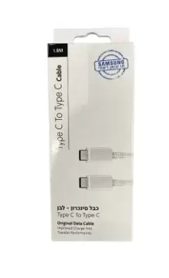 כבל סינכרון וטעינה מקורי SAMSUNG TC-TC 1M סמסונג צבע לבן