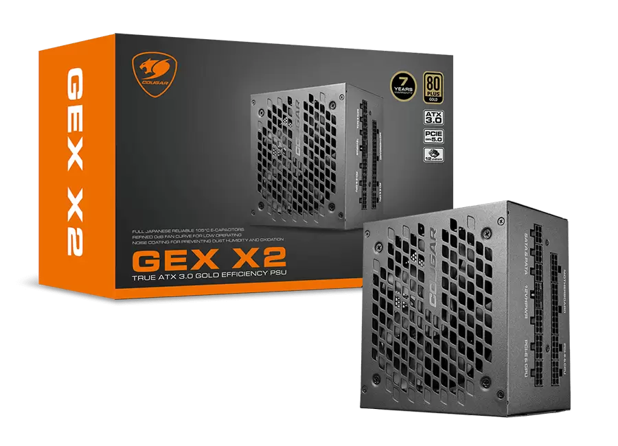 ספק כח אקטיבי ומודולרי Cougar GEX X2 850W 80Plus Gold ATX3.0