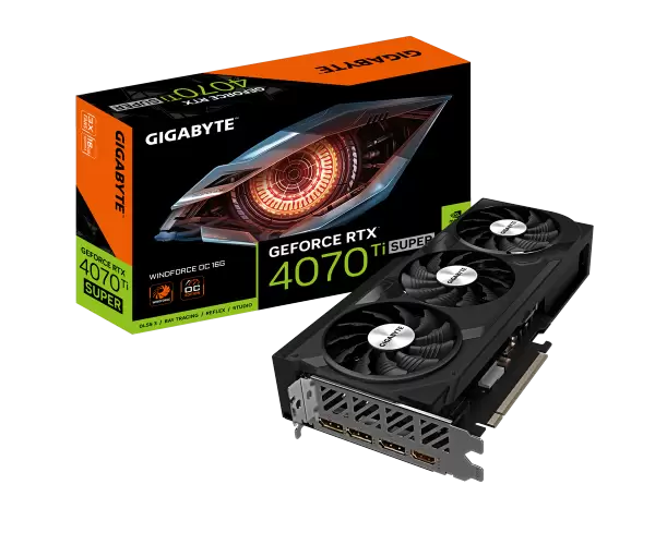 כרטיס מסך Gigabyte GeForce RTX 4070 Ti Super Windforce 3 OC 16GB