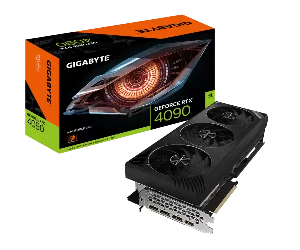 כרטיס מסך Gigabyte RTX 4090 WINDFORCE 3 V2 24G 384Bit DP HDMI