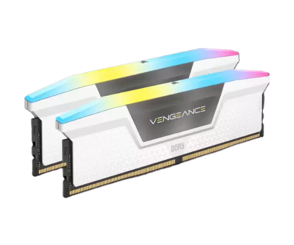 זיכרון לנייח Corsair Vengeance RGB DDR5 32GB 2X16 5200MHZ C40kit White תמונה 2