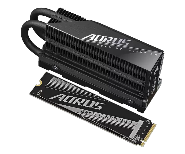 דיסק פנימי AORUS Gen5 NVME 2TB up to 12400/11800 MB/s Read/Write תמונה 2