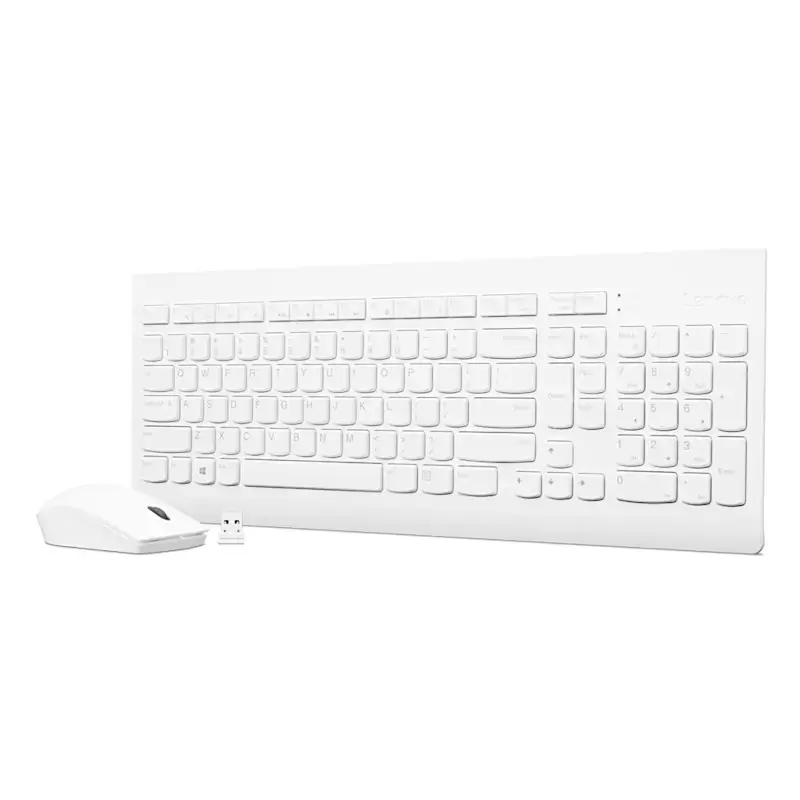 סט מקלדת ועכבר Lenovo 510 Wireless Combo Keyboard & Mouse לבן (ערבית)