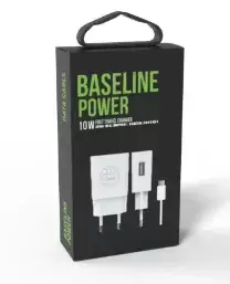 מטען ביתי BASELINE 10W + USB/LIGHTNING CABLE לאייפון