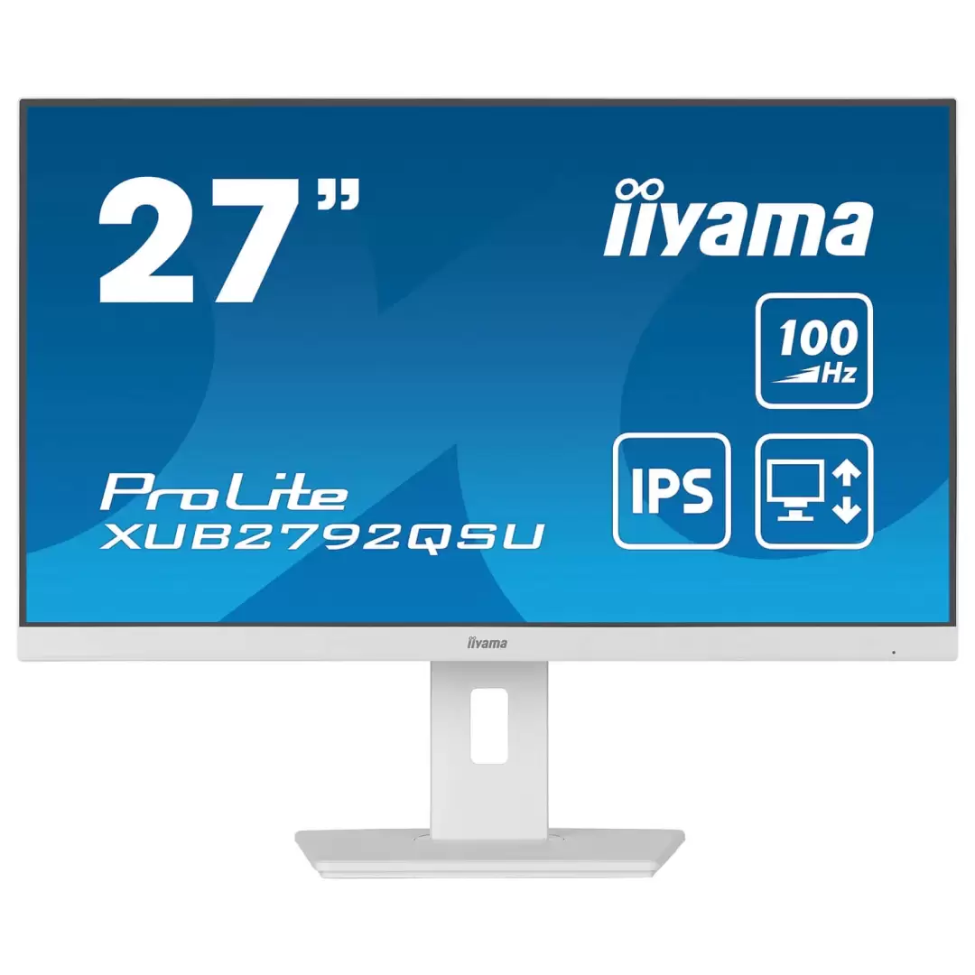 מסך מחשב IIYAMA 27" ProLite WQHD 100Hz IPS Monitor לבן תמונה 2