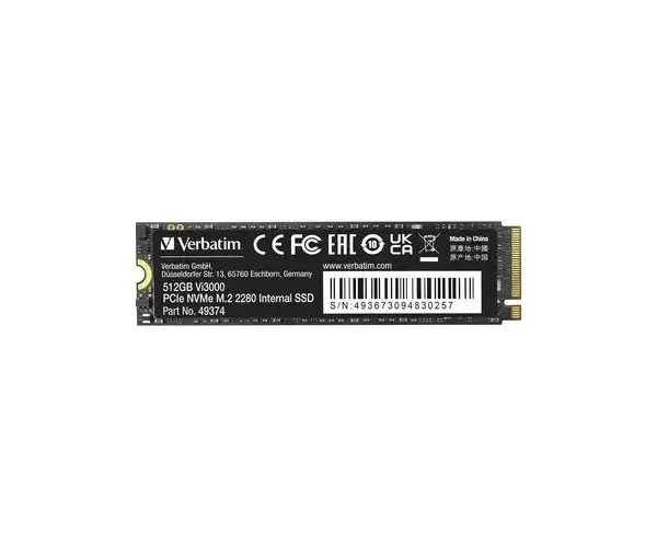 דיסק פנימי NVME gen3 NGFF 2280  Verbateem VI3000 512GB תמונה 2