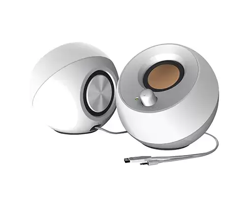 רמקולים למחשב Creative Pebble - Modern 2.0 USB Desktop Speakers White