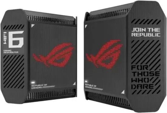 ראוטר גיימינג (שתי יחידות) ASUS ROG Rapture GT6 AX10000 Pro Tri-Band WiFi 6 צבע שחור