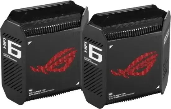 ראוטר גיימינג (שתי יחידות) ASUS ROG Rapture GT6 AX10000 Pro Tri-Band WiFi 6 צבע שחור תמונה 2