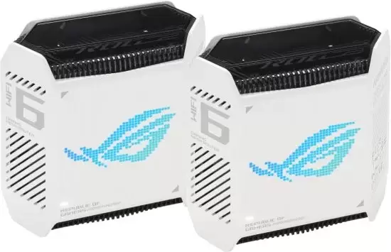 ראוטר גיימינג (שתי יחידות) ASUS ROG Rapture GT6 AX10000 Pro Tri-Band WiFi 6 צבע לבן תמונה 2