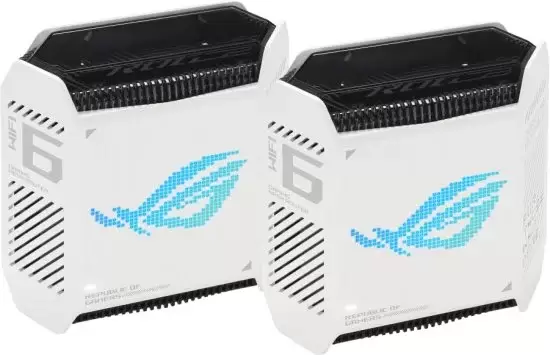 ראוטר גיימינג (זוג) ASUS ROG Rapture GT6 AX10000 Pro Tri-Band WiFi 6  לבן תמונה 2