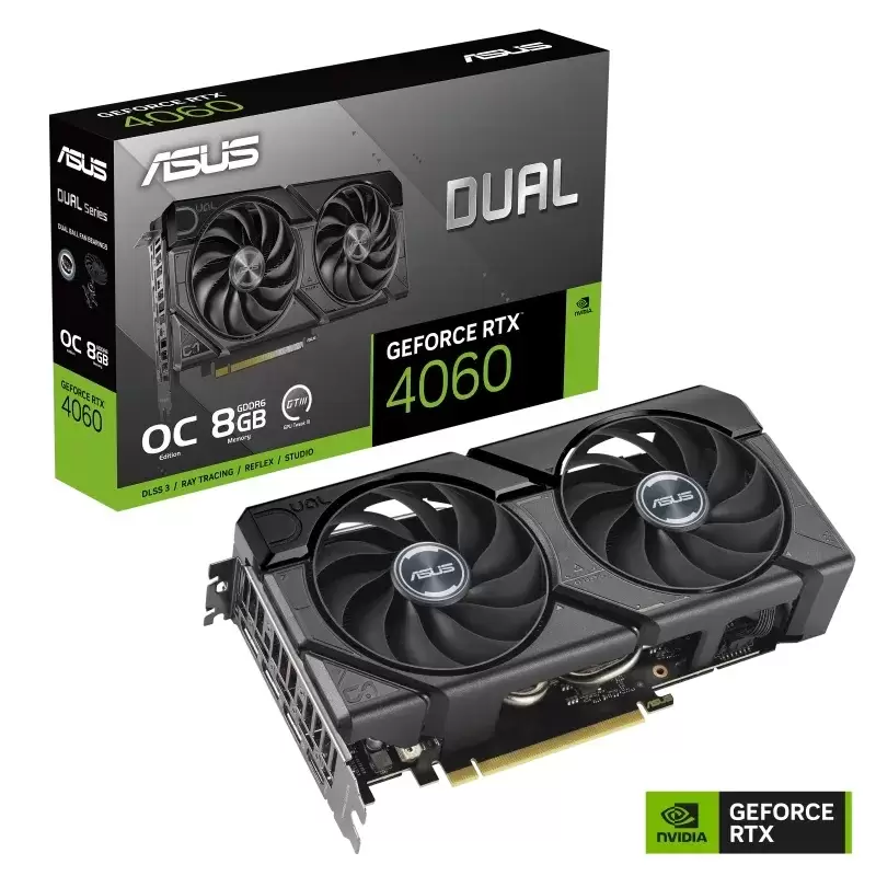 כרטיס מסך ASUS Dual GeForce RTX 4060 EVO OC Edition 8GB GDDR6