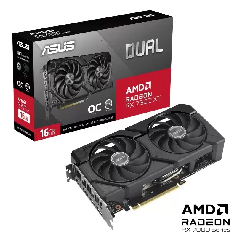 כרטיס מסך ASUS Dual Radeon™ RX 7600 XT OC Edition 16GB GDDR6