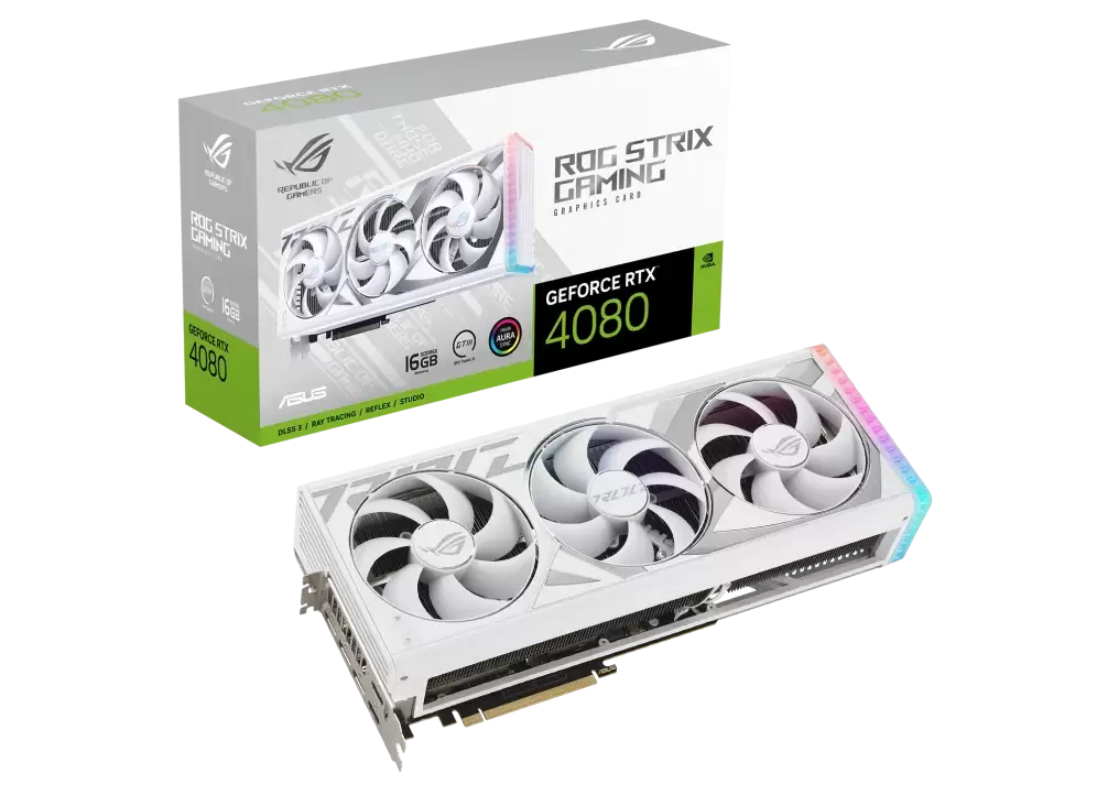 כרטיס מסך Asus ROG Strix GeForce RTX 4080 16GB GDDR6X White Edition
