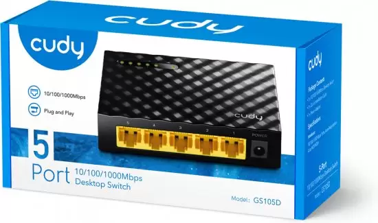 מתג שולחני Cudy 5-Port Gigabit GS105D תמונה 2