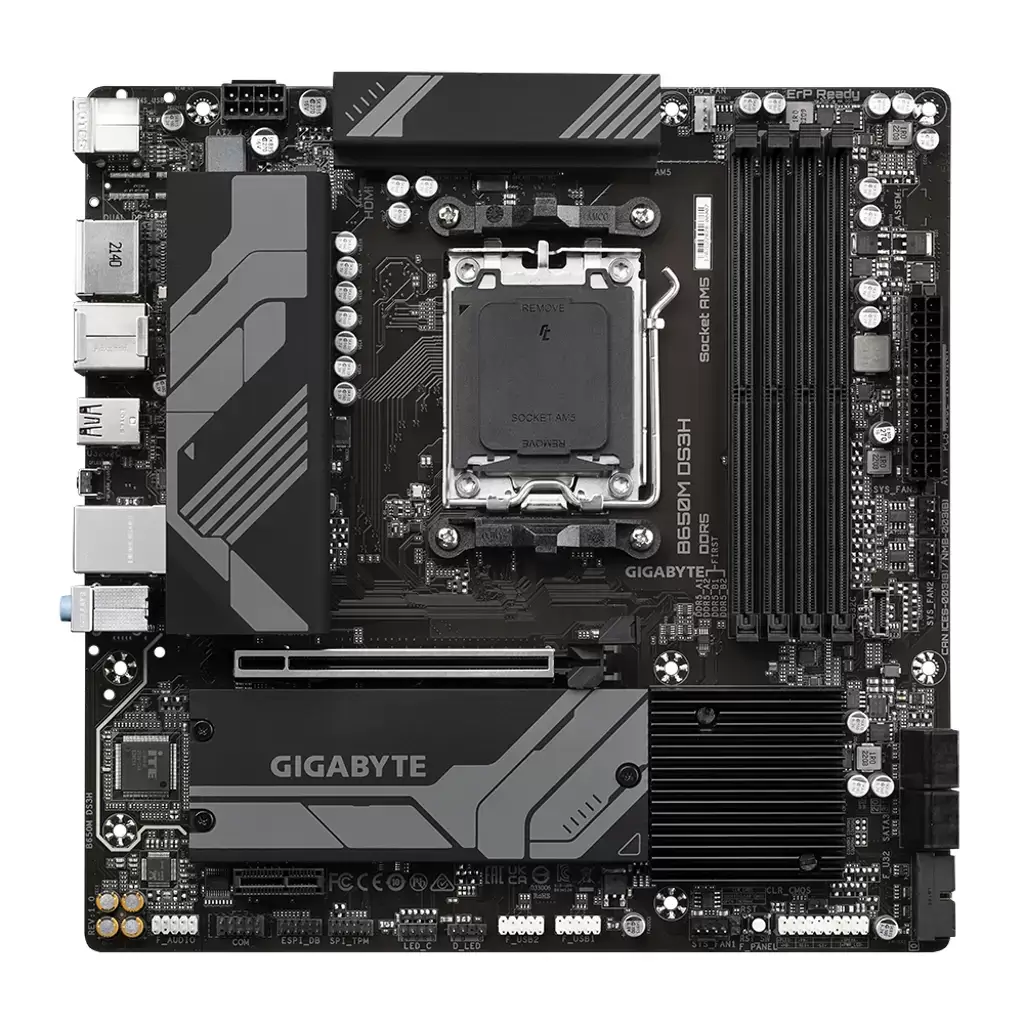 לוח אם לוח Gigabyte B650M DS3H rev1.3 AM5 AMD CPU Micro-Atx DDR5 תמונה 2