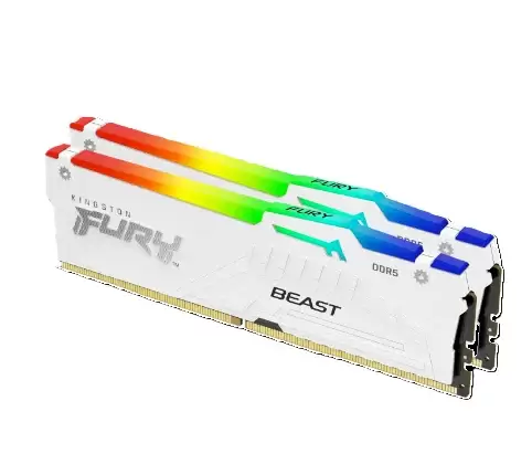 זכרון Kingston Fury Beast RGB White 32GB 2X16 6000MHZ Kit