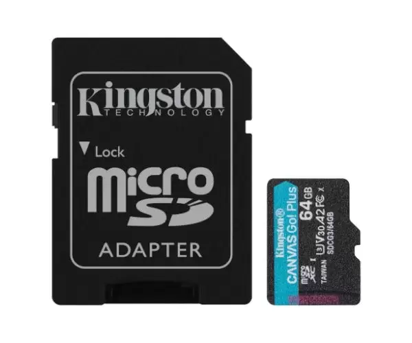 כרטיס זכרון Kingston Canvas Go! PLUS 64GB 170MB/S Micro-SD תמונה 2